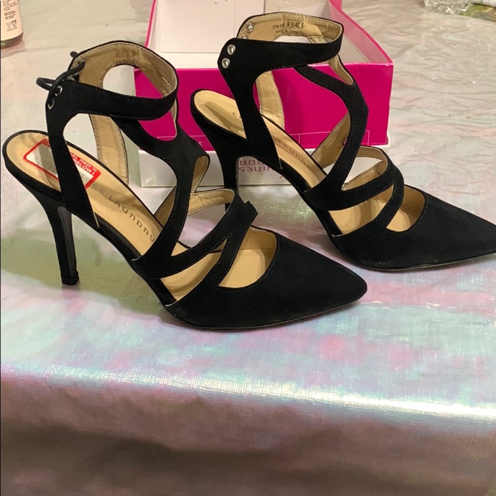 Black, suede like heels